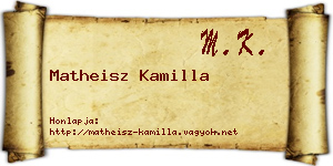 Matheisz Kamilla névjegykártya
