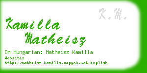 kamilla matheisz business card